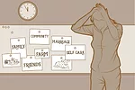 illustration of a woman in stress