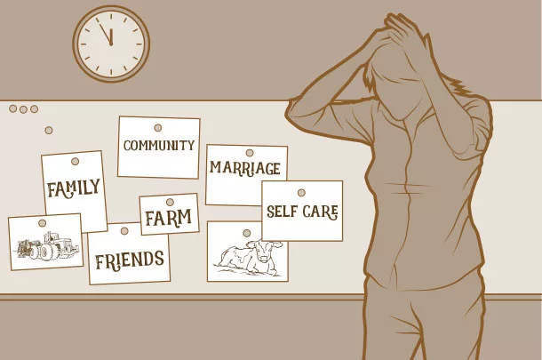 illustration of a woman in stress
