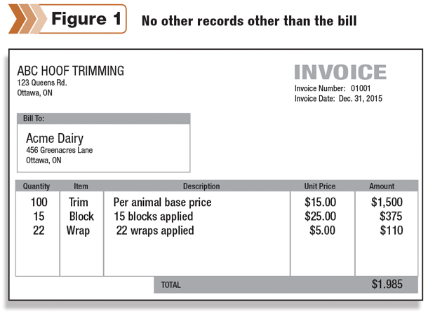 No other records other than the bill