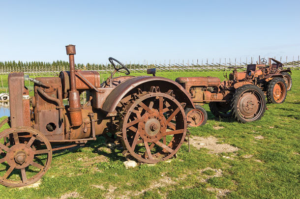 Old tractors on family farm