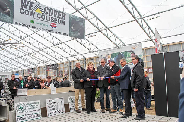 ribbon ceremony for CDX Cow Coliseum