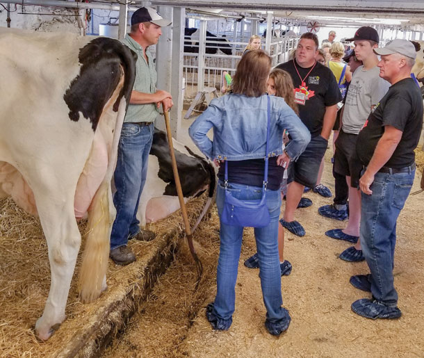 Dave McMorrow, owner of Kawartha Holsteins with his wife, Melissa, fielded questions about Canadian genetics.