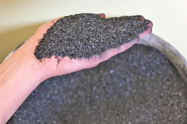 Fine powder-activated charcoal is an available feed ingredient to naturally absorb toxins from within a cow’s digestive system.
