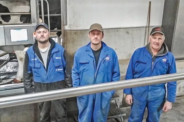Gezinus Martens (right) and his sons, Ronny (left) and Johan (center).