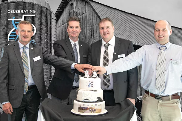 Paul Meyer; Vernon Smith; Chris Parry, WestGen CEO; and Eric Carmichael
