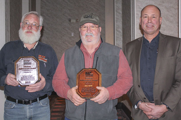 HTA President Philip Spence (right) presented Richard Weingart and Bill Mink with lifetime achievement awards. 