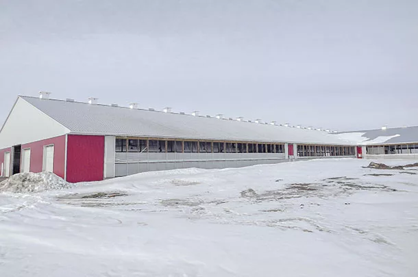 Barn in cold weather