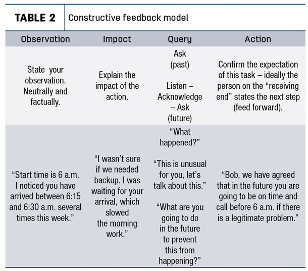 consturctive feedback model
