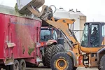 Loading feed wagon