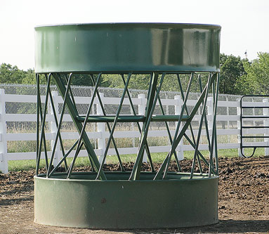 Cone round bale feeder