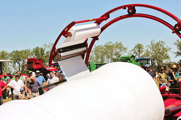 A round bale wrapper