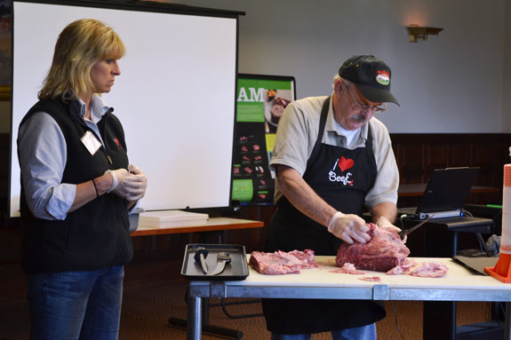 Paul Bowie performing a cutting demonstration