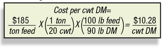calculate the value of the feed on a DM basis