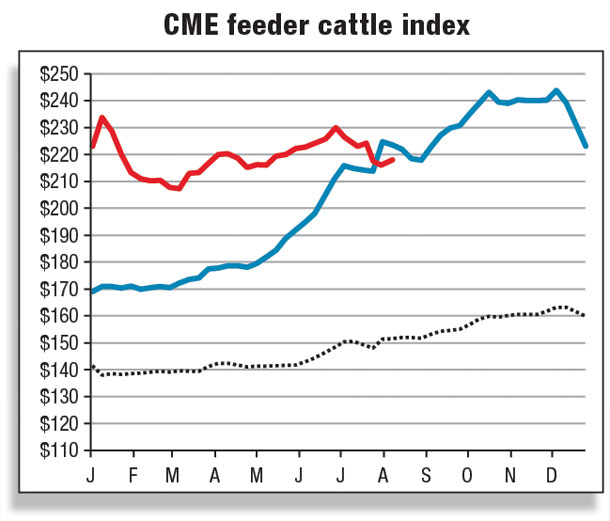 CME feeder cattle index