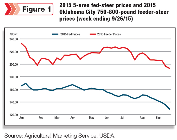 2015 5- area fed-steer prices and 2015 Oklahoma city