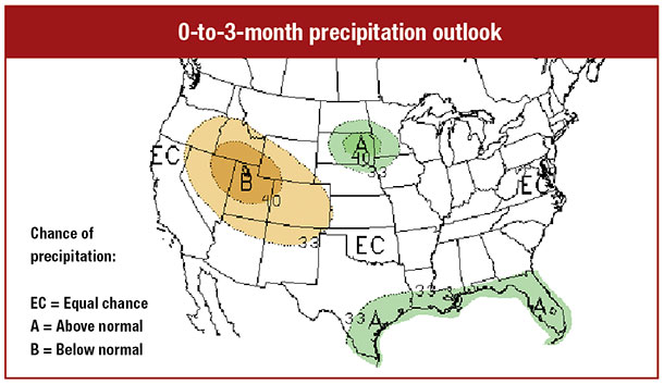 0-to-3 month precipitation outlook