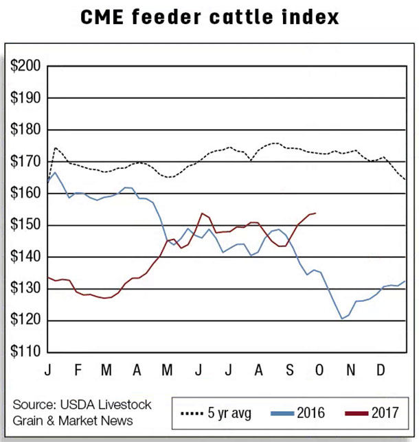 CME feeder cattle index