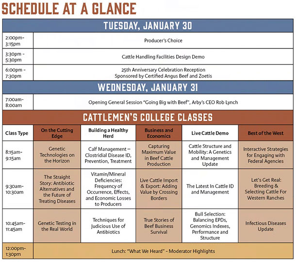 Schedule at a glance