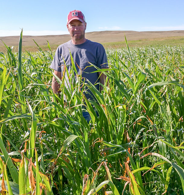 Jesse Monson in corn field