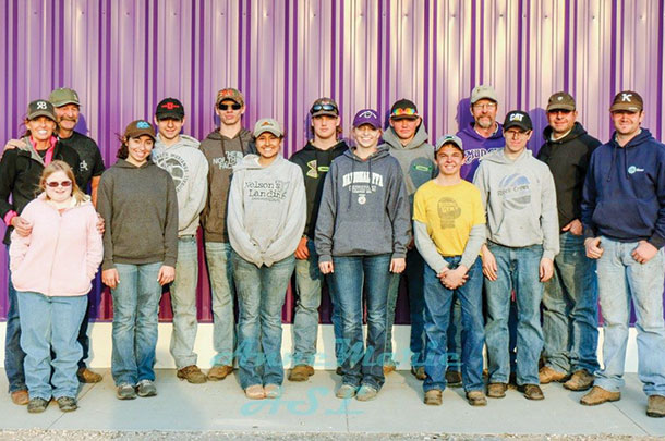 A crew of FFA kids from Westmoreland, Kansas, helped