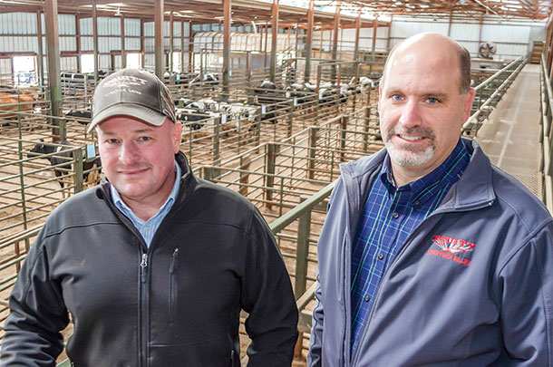 Tod Fleming, CEO  (left) and Curt Larson, president of the Altonna, Wisxonsin Equity Co-op location.