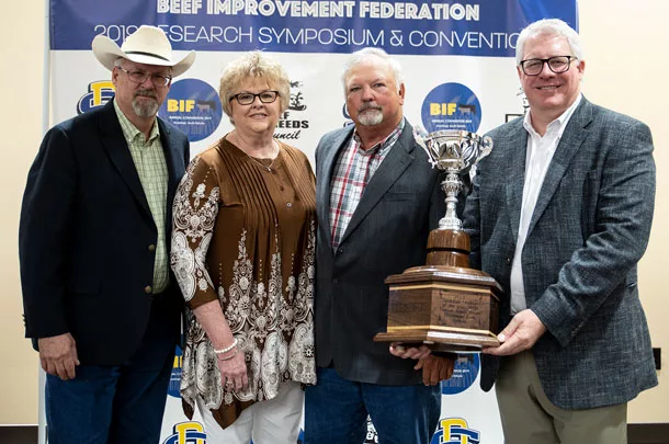 Burt Rutherford, Marilyn and Frank Hinkson Jr., and Lee Leachman
