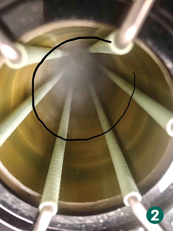 Canisters and canes should be kept below the frost line in the neck of the tank