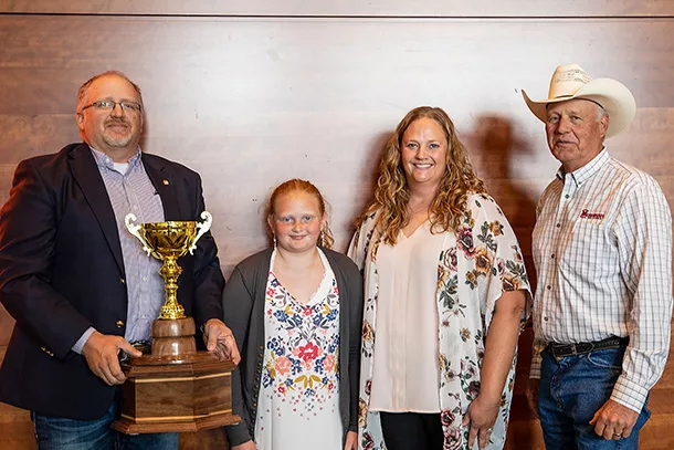 Philip, Kaylee and Jessica Weltmer of W&S Ranch and Joe Mushrush