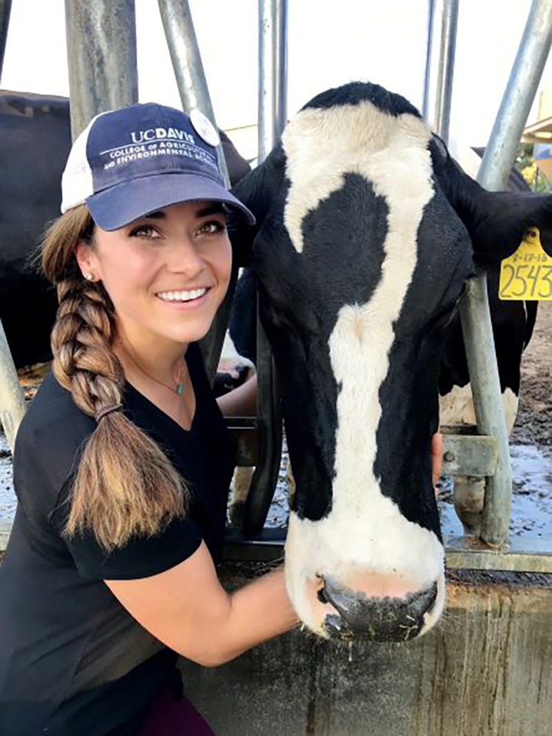 Carlyn Peterson with cow