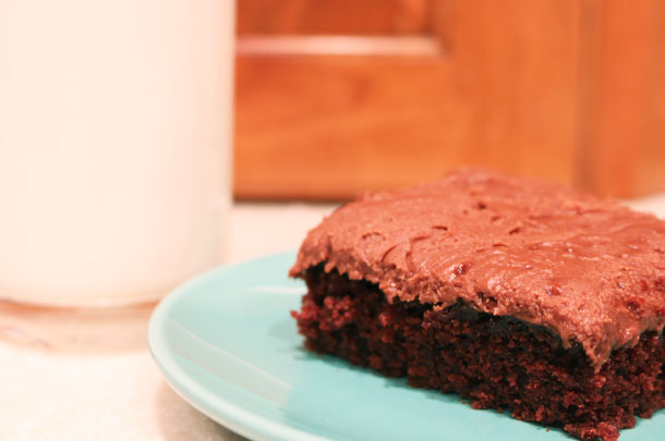 buttermilk brownie and glass of milk