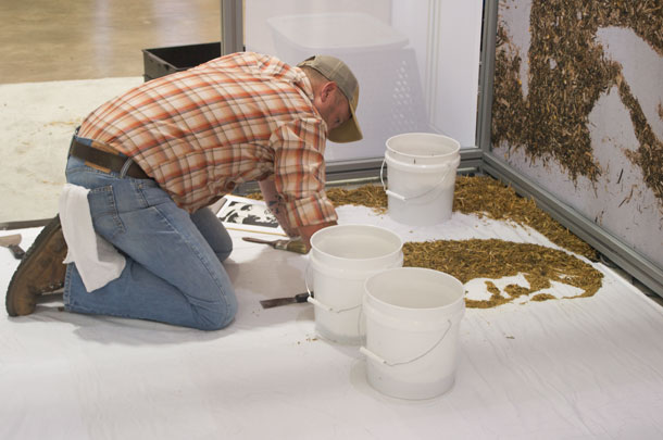 Casey Kasparek creating feed art