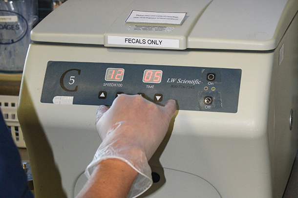 Place in centrifuge and spin