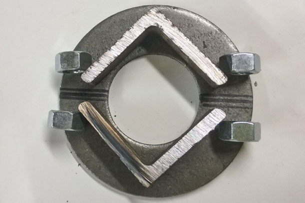 repair piece for gate hinge mock-up