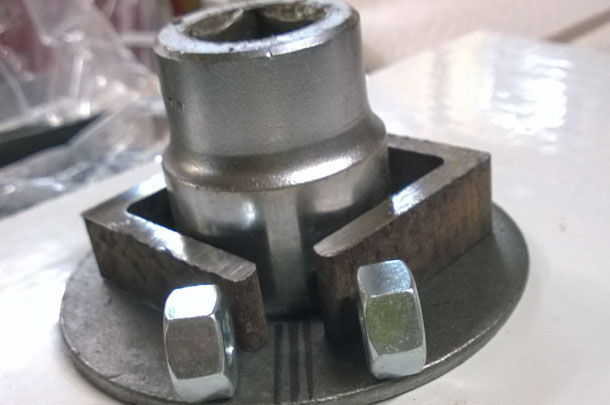 repair piece for gate hinge mock-up