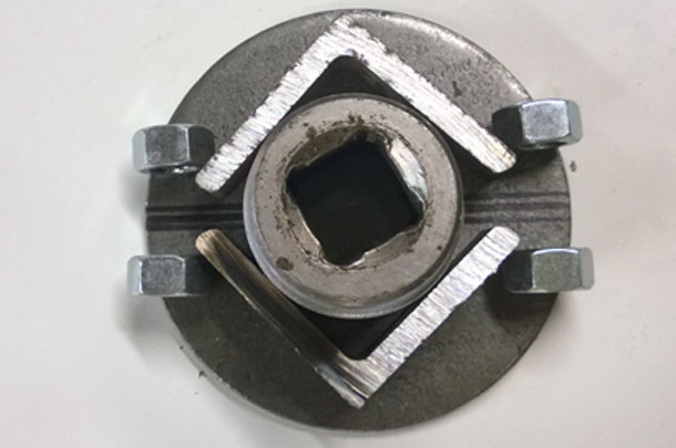 repair piece for gate hinge mock-up