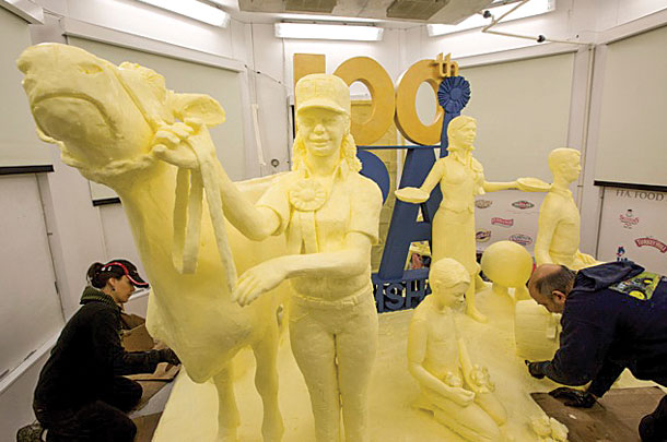 Butter sculpture crafters Jim Victor and Marie Pelton 