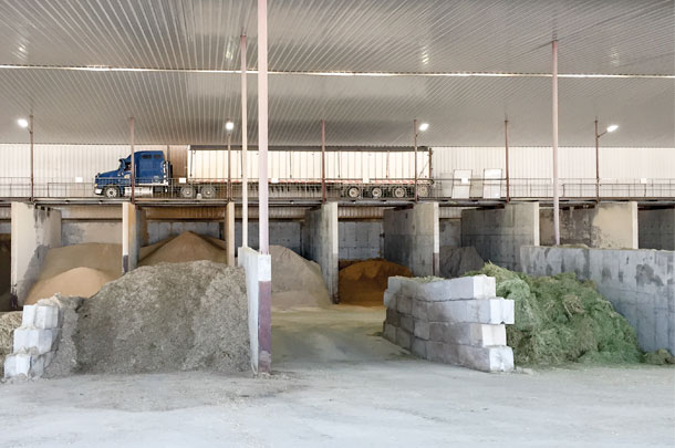 Drive-over commodity bridge on a diary farm