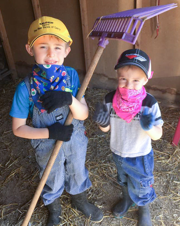kids doing chores