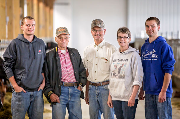 The Hanson family pictured here includes three generations of Minnesota dairy producers.