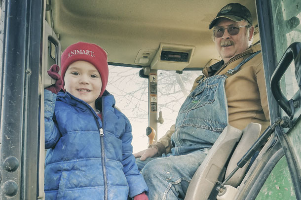 Don Mackinson with his 3 year old grandson Eli Faber