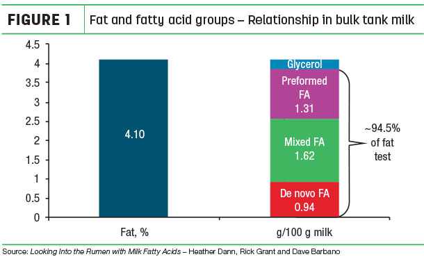 Fat and fatty acid groups - Relationship in the bulk tank milk