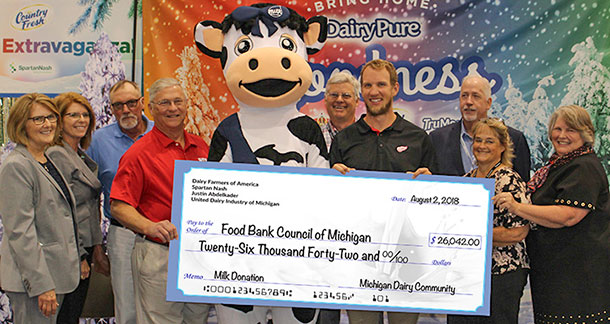 michigan food bank donation check pres8 2