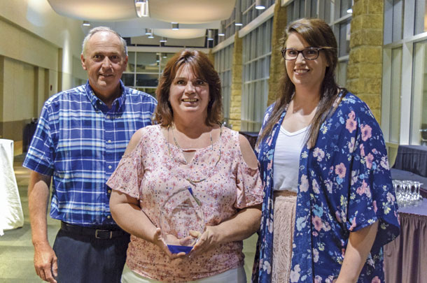 Wayne and Elizabeth (Peck)Foote and Mary-Elizabeth Foote win Master Breeder from the American Guernsey Assoc.