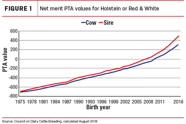 Net Merit PTA for Holstein or Red & White