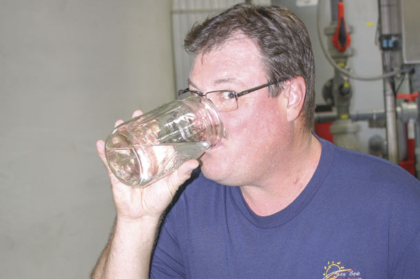 Jay Richardson is confident enough in the pathogen reduction and safety he takes a drink
