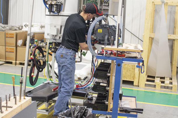 factory tour gave everyone a chance to see how the equipment is assembled