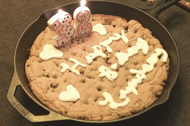Browned butter chocolate chip skillet cookie