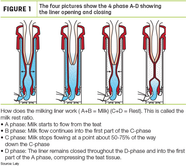 The four pictures show the 4 phase A-D showing the liner opening and closing