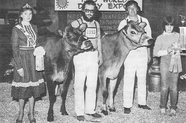 Winning Junior Champion of the 1983 Jersey show with Avonlea Valiant Kitty