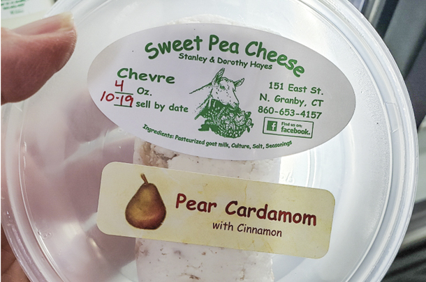 Sweet Pea Cheese -Chevre Pear Cardamom with Cinnamon